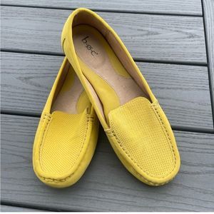 Yellow slip on loafers